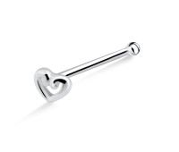 Hollow Heart Shaped Bone Nose Stud NSKD-1010
